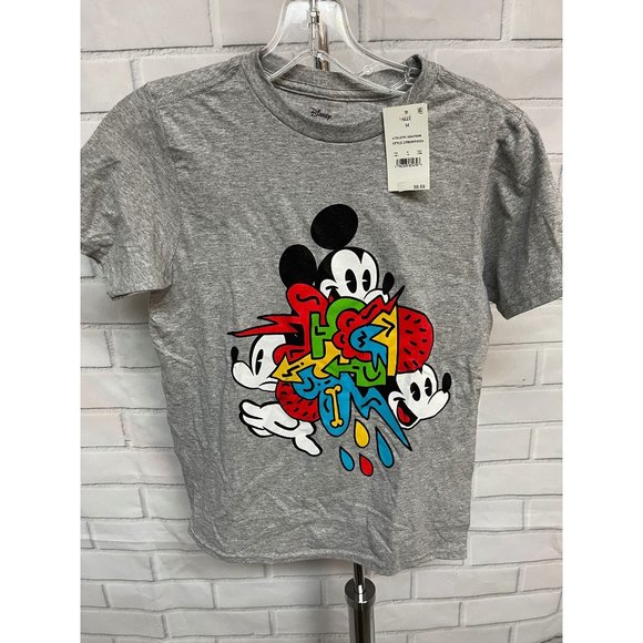 Boys' Mickey Mouse and Friends Retro Short Sleeve Graphic T-Shirt Gray Med - Picture 1 of 4